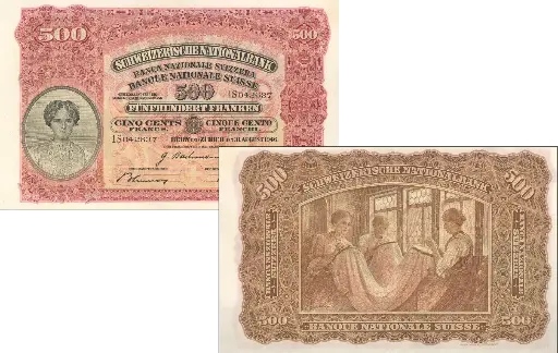 [7994.1939.01] 500 Franken Banknote Schweiz, 2. Emission (1939)