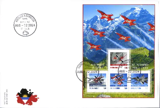 [1600.2024.40] 2024, 60 Jahre Patrouille Suisse, Antigua und Barbuda mit Silberaufdruck