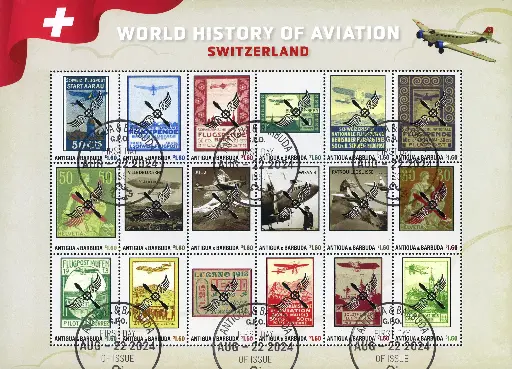 [1600.2024.42] 2024, WORLD HISTORY OF AVIATION, Switzerland mit Silberaufdruck