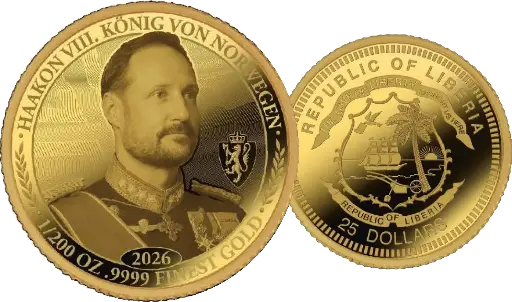 [7997.2026.16] 2026, 25 Dollars, Thronwechsel "König Haakon", Liberia