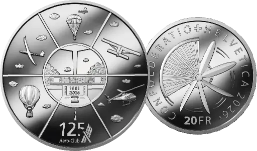 [7996.2026.07] 2026, 20 Fr. Gedenkmünze "125 Jahre Aero-Club"