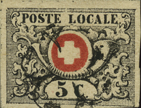 [7024.10.32] Waadt 5, seltene, schwarze Genfer-Rosette