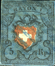 [7037.15.31] Type 17, breitlinige, blaue Aargauer Raute ( AW. Nr. 29/30)