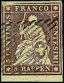 [7150.22.06] 5 Rp. braun, Berner Druck, 2. Druckperiode