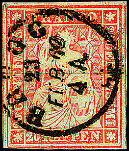 [7150.25.04] 20 Rp., gelborange, Berner Druck, 4. Druckperiode