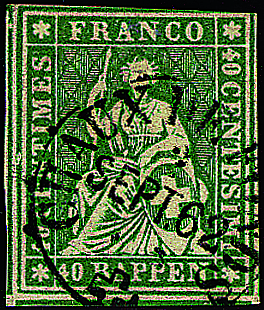 [7150.26.04] 40 Rp. olivgrün, Berner Druck, 4. Druckperiode