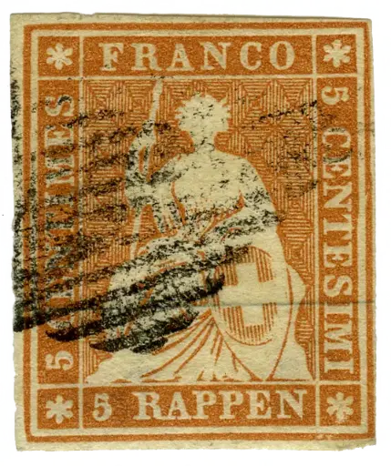 [7152.22.05] 5 Rp. braunorange, Münchner Druck, 1. Druckperiode