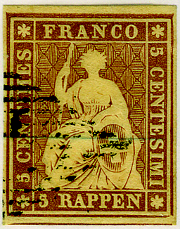 [7154.22.02] 5 Rp. braun, Münchner Druck, 3. Auflage