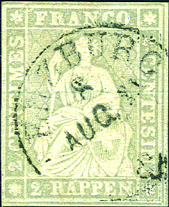 [7160.21.01] 2 Rp. grau, Berner Druck, 4. Druckperiode