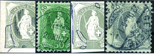 [7270.1894.01] 1894-1907, Stehende Helvetia, "Stichelretouche, Plattenfehler"
