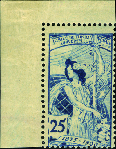 [7280.79.66] 25 Rp., tiefblau, linke obere Bogenecke