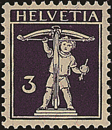 [7300.124.01] 3 Rp. blauviolett, Type 2