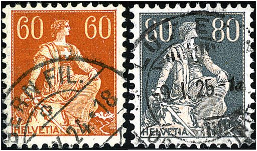 [7300.140.05] 60 Rp. braunorange-gelb u. 80 Rp. grau-hellorange