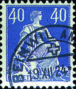 [7300.161.02] 40 Rp. ultramarinblau u. 70 Rp. dunkelviolett, sämisch
