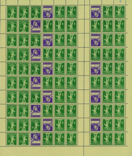 [7300.183.06] 10 Rp rotviolett u. 5 Rp. olivgrün