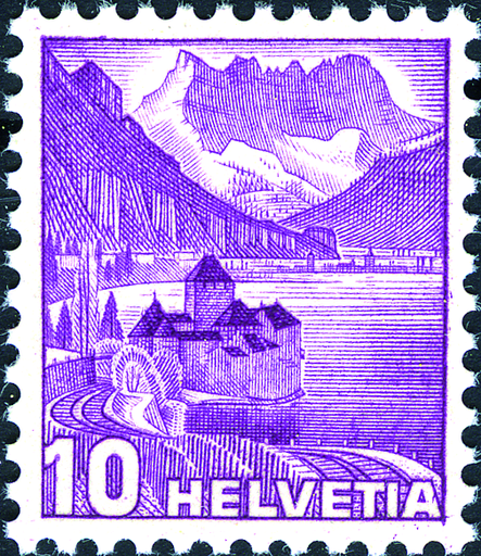 [7300.203.34] 10 Rp. Schloss Chillon, nachgestochene Platte