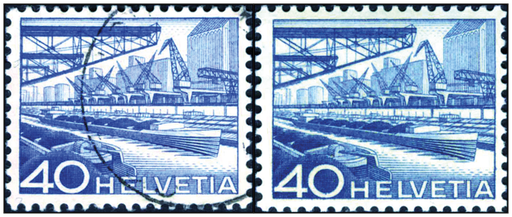 [7300.305.06] 40 Rp. Rheinhafen, &quot;Feiner Strich im Schiff&quot;