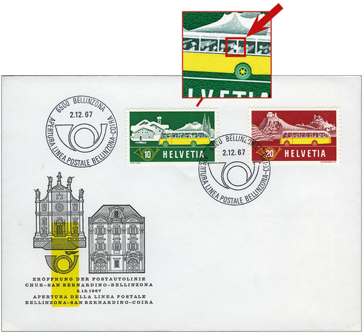 [7300.314.18] 10 Rp. 10 Rp. Alpenpost im Winter, "Blinder Passagier"