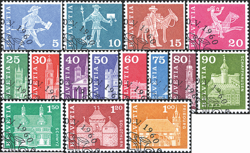 [7300.355.08] 1960-1968, Postgeschichtliche Motive und Baudenkmäler