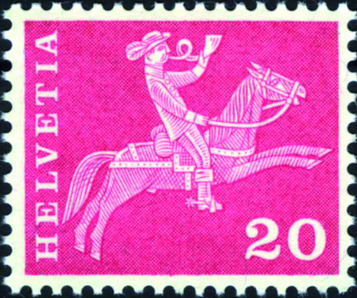 [7300.358.38] 20 Rp. Postreiter, transparentes Papier mit Normalmarke