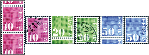 [7300.483.25] 10-50 Rp. Ziffern, &quot;Im Markenbild getrennte Marke&quot;