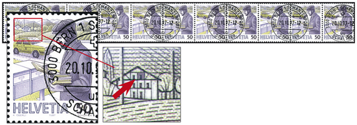 [7300.738.11] 50 Rp. Postbote heute, "Blaues Fenster" im rechten Haus