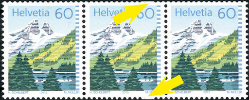 [7300.837.14] 60 Rp. Lac de Tanay, &quot;Zwei Blindzähne&quot; oben und unten