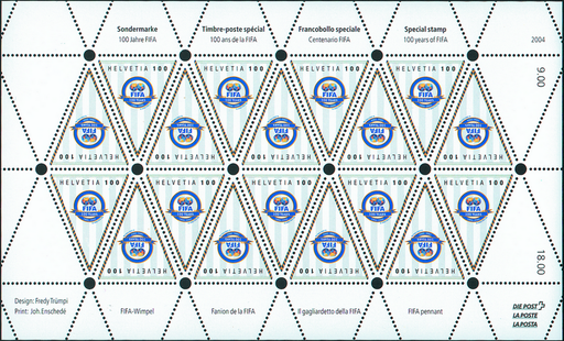 [7300.1110.03] 100 Rp. Wimpel "100 Jahre FIFA"