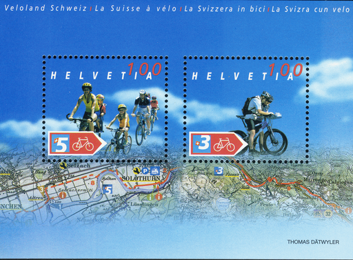 [7300.2004.29] 2004, Veloland Schweiz, "Fehldruck im blauen Hintergrund"