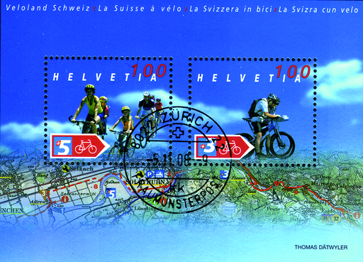 [7300.1118.06] 2004, Veloland Schweiz, &quot;Fehldruck im blauen Hintergrund&quot;