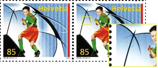 [7300.1195.05] 85 Rp. Juniorenfussball, "Blaue Retouche im Ball"