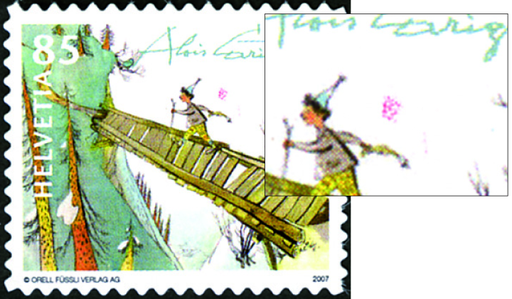 [7300.1248.09] 85 Rp. Schellen-Ursli, "Roter Farbfleck im Markenbild"