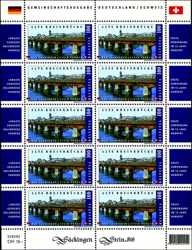 [7300.1288.09] 100 Rp. Alte Rheinbrücke, Bad Säckingen-Stein