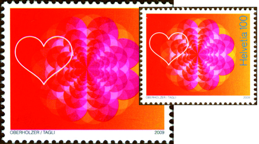 [7300.1321.02] 100 Rp. Hochzeit, "Rosette dunkelkarminlila statt rotlila"