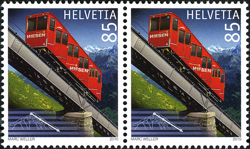 [7300.1349.19] 85 Rp. 100 Jahre Niesenbahn, "Hellroter Putzer unter L "