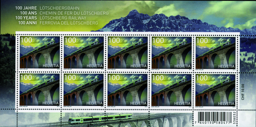 [7300.1452.01] 100 Rp. 100 Jahre Lötschbergbahn