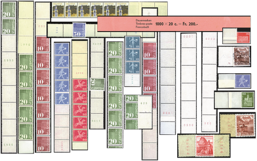 [7300.1949.05] 1949-1970, Rollenmarken-Spezialkollektion mit über 40 Besonderheiten