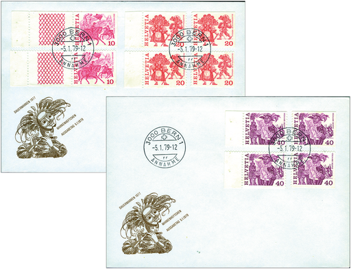 [7303.595.02] 1979, Volksbräuche aus Markenheftchen mit glänzendem Gummi