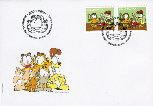 [7303.2014.08] 100 Rp. Garfield - Schokolade, "Verschiedene Hintergrundfarben und unterschiedliche Zähnung"
