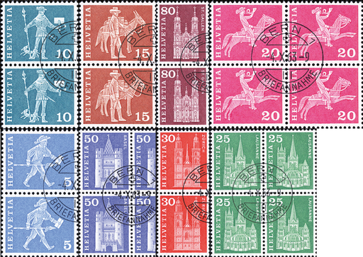 [7305.355.09] 1963-1968, Postgeschichtliche Motive und Baudenkmäler