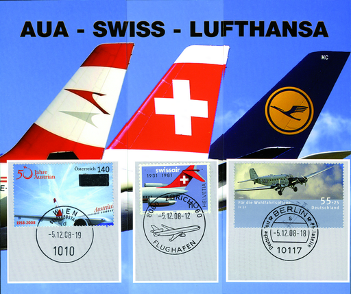 [7306.2008.03] 2008, Triple-Folder &quot;Lufthansa - Swiss - AUA&quot;