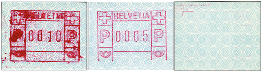 [7310.6.13] 1981, ATM-Typ 6, "Fetter dunkler Druck, fehlende Unterlinie im Wertstempel und Blinddruck"