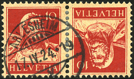 [7330.8.02] 10+10 Rp. rot, sämisch