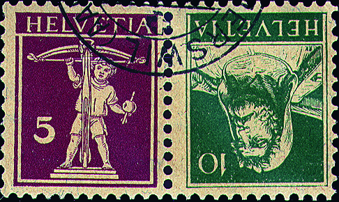 [7330.22.02] 5+10 Rp. rotlila und grün