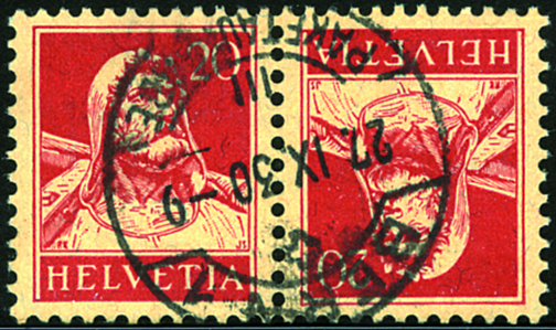 [7330.25.03] 20+20 Rp. karminrot, sämisch