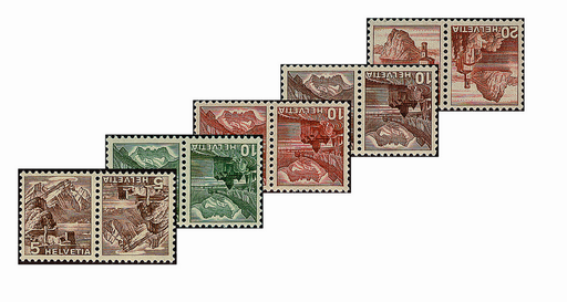 [7330.36.01] 1948, Landschaftsbilder in Stichtiefdruck und Farbänderungen