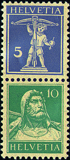 [7340.8.01] 5+10 Rp. grauviolett und grün