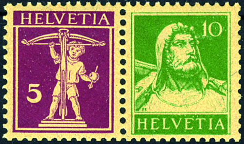 [7340.10.01] 5+10 Rp. rotlila und grün