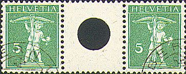 [7350.7.03] 5+5 Rp. grün Type 2