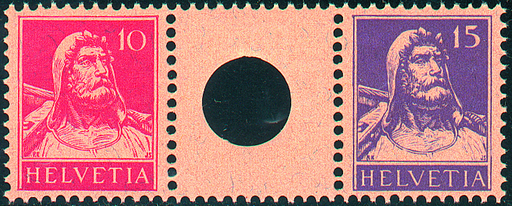 [7350.9.01] 10+15 Rp. rot Type 2 und rotviolett